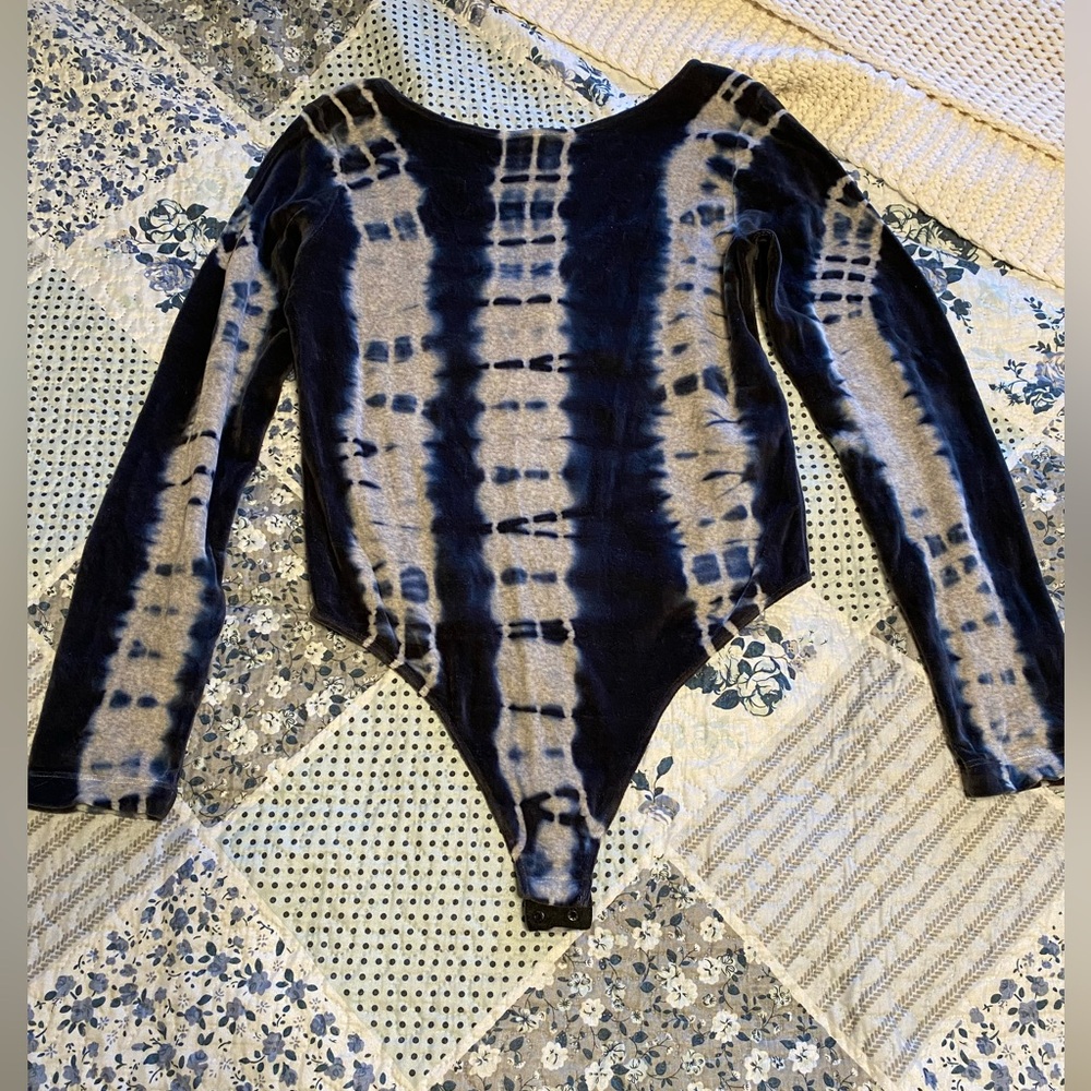 All Saints Raffi Velvet Tie Dye Bodysuit